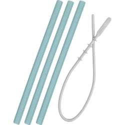 Minikoioi Flexi Straw with Cleaning Brush avec brosse Aqua Green 3 pcs