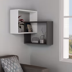 Woody Fashion 776HMS1719 étagères Etagère modulable Mural Tableau à particules Anthracite, Blanc