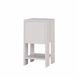 Woody Fashion Ema, Table de chevet, Blanc, Tableau à particules, 2 étagères, 300 mm, 300 mm