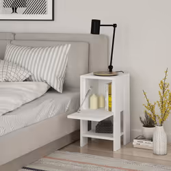 Woody Fashion Ema Table de chevet Blanc