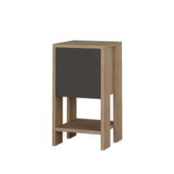 Woody Fashion Ema Table de chevet Anthracite, Chêne