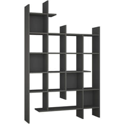 Bibliothèque étagère moderne - MANCO - Fixation murale - 122 x 188 x 26 cm - Anthracite