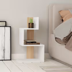 Woody Fashion Rosie Table de chevet Chêne, Blanc