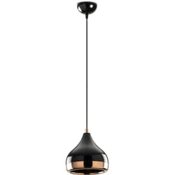 Toilinux - Suspension en métal à hauteur réglable - d. 17 x h. 25/112 cm - Noir et cuivré - yildo