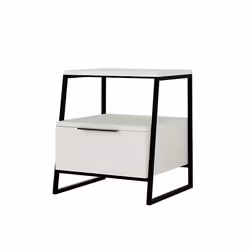 Woody Fashion Pal, Table de nuit / chevet, Noir, Blanc, 1 tiroir(s), Tableau à particules, 450 mm, 400 mm