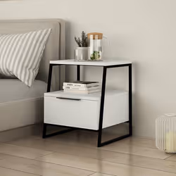 Woody Fashion Pal Table de nuit / chevet 1 tiroir(s) Noir, Blanc