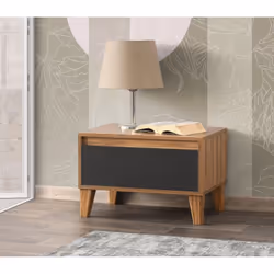 Toilinux 103132 Table de nuit et table de chevet Anthracite, Gris