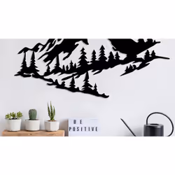 Wallity Mountain 2, Image, Métal, Noir, 700 mm, 400 mm