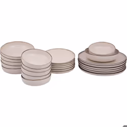 Service de table en porcelaine Point 24 pièces Cannelle