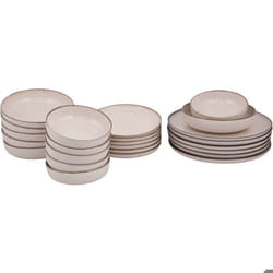 Service de table en porcelaine Point 24 pièces Cannelle