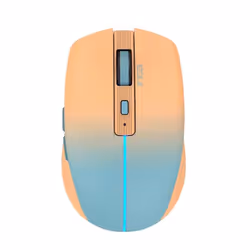 Inca IWM-511RT, Droitier, Optique, RF Wireless + Bluetooth + USB Type-C, 1600 DPI, Bleu, Orange