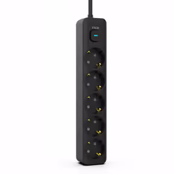 Inca IPW-44SY, 5 sortie(s) CA, 230 V, 3680 W, 16 A, Noir, 1,5 m