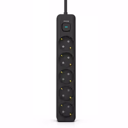 Inca IPW-44SY protection surtension Noir 5 sortie(s) CA 230 V 1,5 m