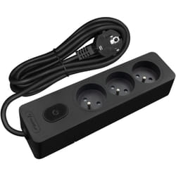 Sans Marque - Multiprise seldur G3FA32S, 3 prises type e + interrupteur à voyant, Noir, câble 3m