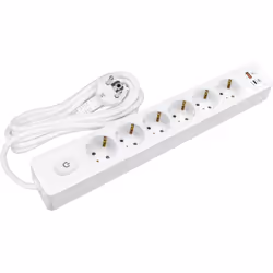 Pourquoi choisir une multiprise SELDUR G6TH22B, 6 prises type F + interrupteur, USB A+C, charge rapide, blanc, câble 2m ? Les ...