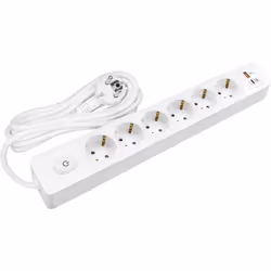 Pourquoi choisir une multiprise SELDUR G6TH52B, 6 prises type F + interrupteur, USB A+C, charge rapide, blanc, câble 5m ? Les ...