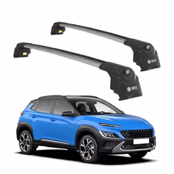 Barres de Toit TURTLE AIR-2 HYUNDAI KONA ALL 2017 2018 2019 2020 2021 2022 2023 2024 (SUV) Argent