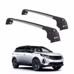 Barres de Toit TURTLE AIR-2 PEUGEOT 5008 T87 2017 2018 2019 2020 2021 2022 2023 2024 (SUV) Argent