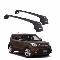 Barres de Toit TURTLE AIR-2 KIA SOUL PS 2014 2015 2016 2017 2018 2019 (HATCHBACK) Noir