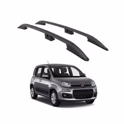 TURTLE RAILS DE TOIT Barres Set Cross Rail pour CROWN FIAT PANDA 319 2012 - 2024 (HATCHBACK) Noir