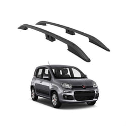 TURTLE RAILS DE TOIT Barres Set Cross Rail pour CROWN FIAT PANDA 319 2012 - 2024 (HATCHBACK) Noir
