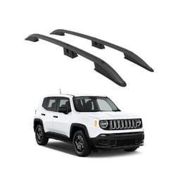 Rails de Toit Barres Set Cross Rail TURTLE CROWN pour JEEP RENEGADE BU 2015 2016 2017 2018 2019 2020 2021 2022 2023 2024 (SUV) Noir