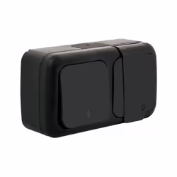 Description du produit : Va et vient + prise 2P+T étanche (noir) Grâce à sa fonction IP54, la gamme étanche VIKO offre une gr ...