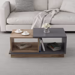 Woody Fashion Consept, Table basse, Forme rectangulaire, Anthracite