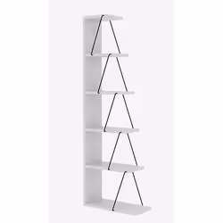Woody Fashion 854KLN3607, Etagère modulable, Autonome, Tableau à particules, Blanc, Universel, 5 étagères