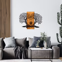 Wallxpert Eva, Image, Romantique, Métal, Bois, Noir, Bois, 760 mm, 3 cm