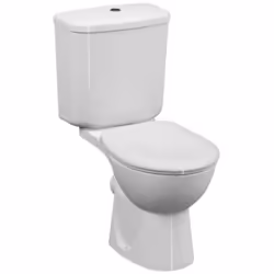 En céramique - Blanc - Dimensions : 380 x 670 x 790 mm - Avec abattant - Sans mécanisme de fermeture douce - Charnières plast ...