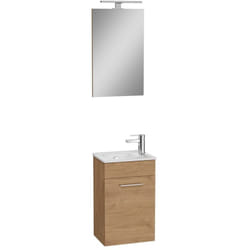 Vitra - Mia ensemble meuble 39x61x28 cm avec miroir, lavabo et éclairage led, chêne (MIASET40D)