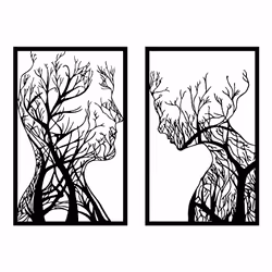 Wallxpert 279ENZ1279, Monochromatique, Métal, Noir, 630 mm, 1,2 mm, 860 mm