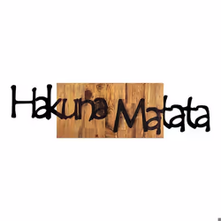 Décoration murale en bois et métal Walnut Hakuna Matata