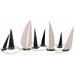 Hanah Home - Décoration murale en métal Voiliers 117 x 52 cm