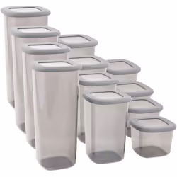 Boîte de conservation en plastique transparent et anthracite Box 12 pièces