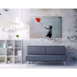 Transformez votre espace avec la peinture sur toile Captivant Girl with Balloon. Élevez votre décoration intérieure avec la b ...