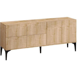 Buffet - LAIKA - 6 portes - 180 x 80 x 40 cm - Chêne Saphir