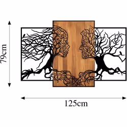 Décoration murale en bois et métal Walnut Visages