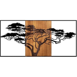 Décoration murale - Walnut - Bois et Métal - Noyer Noir - 70x147 cm