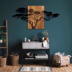 Description générale Transformez votre espace avec cet accessoire mural décoratif en bois et métal, un chef-d'œuvre qui allie ...
