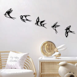 Hanah Home - Décoration murale en métal Oiseaux en vol Modèle 2
