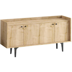 Buffet - NAVI - 4 portes - 150 x 80 x 40 cm - Chêne Saphir