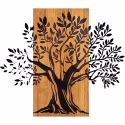 Décoration murale en bois et métal Walnut Monumental Tree