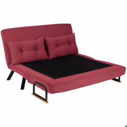 Canapé convertible 2 places tissu bordeaux Sylvano 133 cm