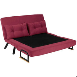 Canapé convertible 2 places tissu bordeaux Sylvano 133 cm