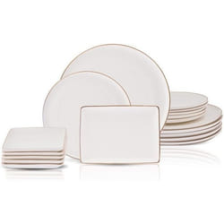 Service de table - KARACA - Karaca Santo - 18 pièces - New Generation Bone - Blanc or
