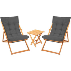 Hanah Home - Salon de jardin détente en bois de hêtre Mycos