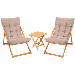 Hanah Home - Salon de jardin détente en bois de hêtre Mycos