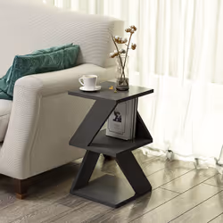 Woody Fashion Albeni, Table basse, Forme carrée, 1 pieds, Anthracite